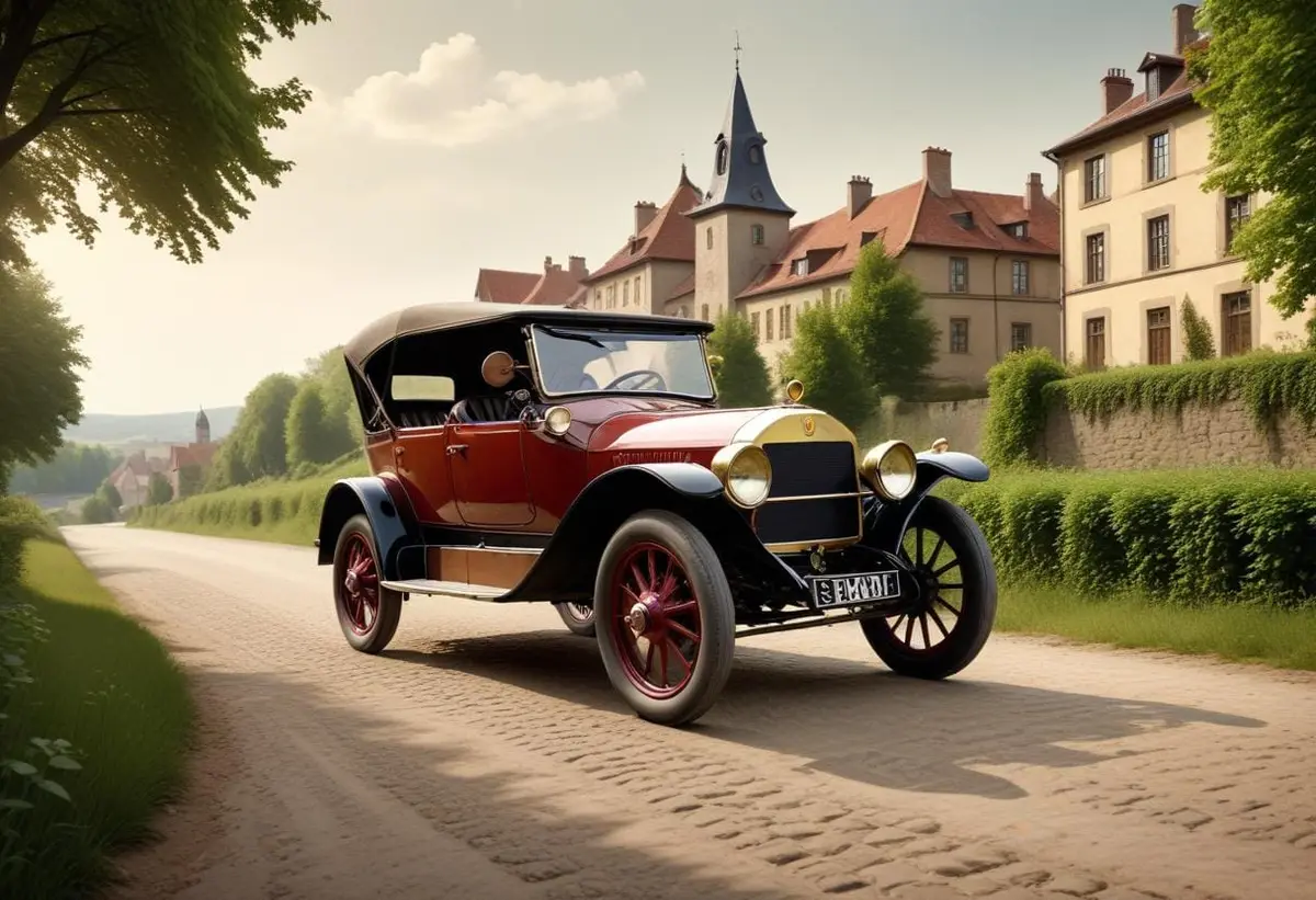 Första bilen – en fantastisk resa genom historien! illustration