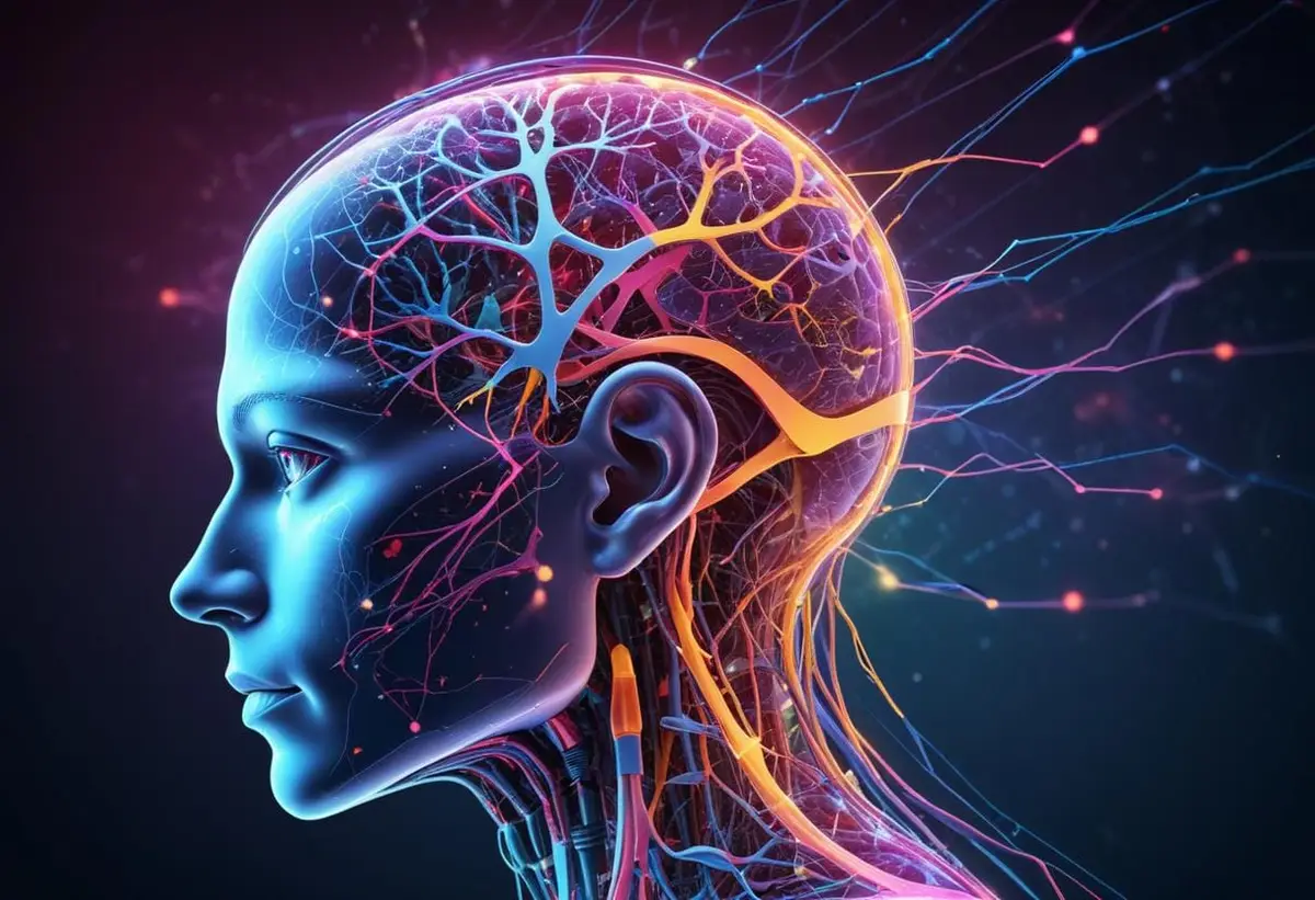 En resa genom historia artificiell intelligens illustration